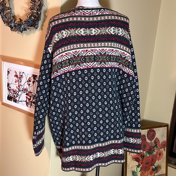 CABELLAS Size 2X NORDIC Ski Zipper Cardigan V-Neck Sweater Longline Cozy - Picture 5 of 16